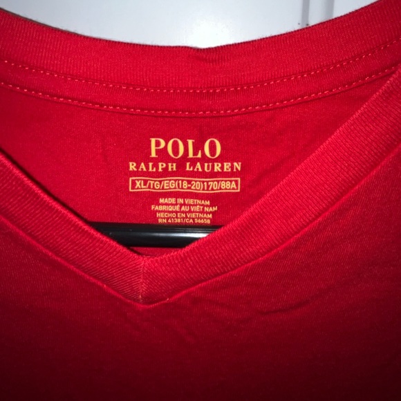 🐎 Polo Ralph Lauren Big Boy’s Cotton Jersey V-Neck T-Shirt - XL 18/20 - Picture 3 of 6